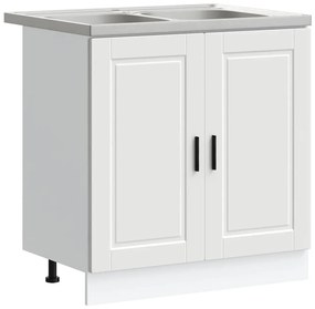vidaXL Βάση νιπτήρα 2 pcs Λευκό 80 x 46 x 84.5 εκ. Επεξεργασμένο ξύλο