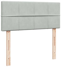 vidaXL Κρεβάτι Boxspring με Στρώμα Ανοιχτό Γκρι 120x200 εκ. Βελούδινο