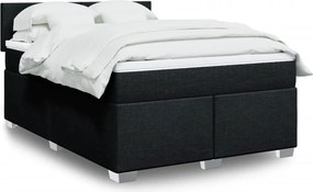 vidaXL Κρεβάτι Boxspring με Στρώμα Μαύρο 160x200 εκ. Υφασμάτινο