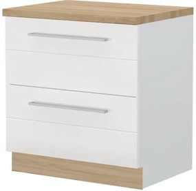 Επιδαπέδιο ντουλάπι Hudson R-80-2F-Λευκό - Λευκό γυαλιστερό - 80.00Χ60.00Χ88.00cm