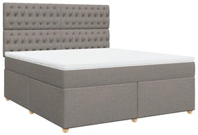 Κρεβάτι Boxspring με Στρώμα Taupe 180x200 εκ. Υφασμάτινο - Μπεζ-Γκρι