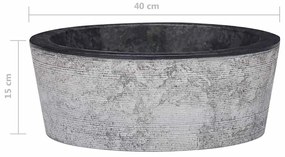 vidaXL Νιπτήρας Μαύρος Ø40 x 15 εκ. Μαρμάρινος