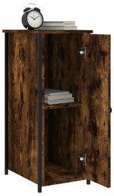 vidaXL Κομοδίνα 2 τεμ. Καπνιστή Δρυς 32x42x80 εκ. Επεξεργασμένο Ξύλο