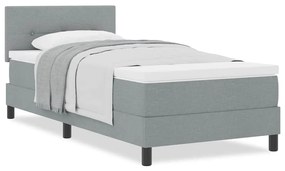 vidaXL Κρεβάτι box spring με στρώμα Ανοιχτό γκρι 100 x 200 cm ύφασμα