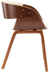 vidaXL Καρέκλες Τραπεζαρίας 4 τεμ. Κρεμ Λυγισμένο Ξύλο/Συνθετικό Δέρμα