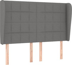 vidaXL Κρεβάτι Boxspring με Στρώμα Σκούρο Γκρι 140x190 εκ. Υφασμάτινο