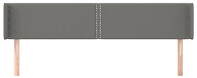 Κεφαλάρι με Πτερύγια Σκούρο Γκρι 203x16x78/88 εκ. Υφασμάτινο 3118651