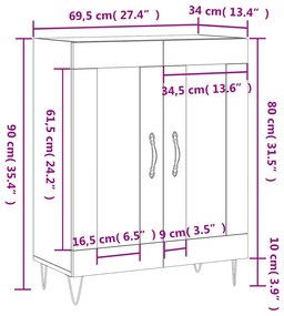 ΝΤΟΥΛΑΠΙ ΓΚΡΙ SONOMA 69,5 X 34 X 90 ΕΚ. ΑΠΟ ΕΠΕΞΕΡΓΑΣΜΕΝΟ ΞΥΛΟ 827786