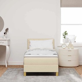 vidaXL LED Κρεβάτι με βάθρο με κεφαλάρι Κρεμ 80 x 200 cm ύφασμα