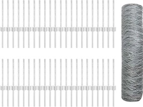 vidaXL Τεντώτο με στήριγμα Ασημί 0,4 x 100 μ Ατσάλι