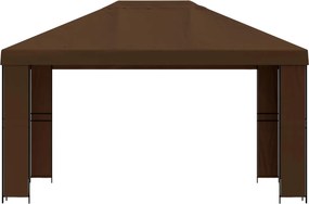 vidaXL Κιόσκι 4 x 3 μ Καφέ Πολυεστέρας και Χάλυβας 190 gsm