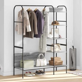 vidaXL Ράφι Ρούχων Γκρι 120 x 44 x 160 εκ Επεξεργασμένο Ξύλο