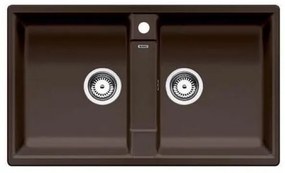 Blanco Zia 9  Coffee SILGRANIT™ PuraDur™ Γρανιτένιος Νεροχύτης Ένθετος με 2 Γούρνες 86x50cm