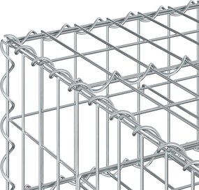 vidaXL Ανασηκωμένο κρεβάτι gabion Ασημί