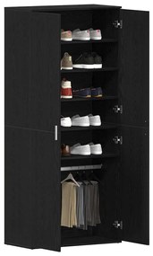 vidaXL Ντουλάπα Παπουτσιών Μαύρο 80 x 39 x 180 εκ Επεξεργασμένο ξύλο