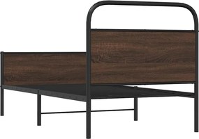 vidaXL Πλαίσιο Κρεβατιού Χωρ. Στρώμα Καφέ Δρυς 90x190 εκ Επεξ. Ξύλο