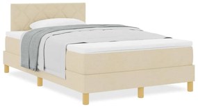 vidaXL Κρεβάτι box spring με στρώμα με στρώμα Κρεμ 120 x 200 cm ύφασμα