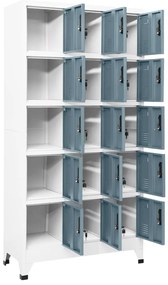 vidaXL Φοριαμός Ανοιχτό Γκρι &amp; Σκούρο Γκρι 90 x 40 x 180 εκ. Ατσάλινος