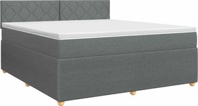 vidaXL Κρεβάτι box spring με στρώμα Σκούρο Γκρι 140 x 190 cm Ύφασμα