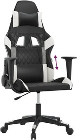 vidaXL Καρέκλα Gaming Μαύρο/Λευκό από Συνθετικό Δέρμα