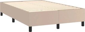 vidaXL Κρεβάτι Boxspring Στρώμα&amp;LED Καπουτσίνο 120x200 εκ. Συνθ. Δέρμα