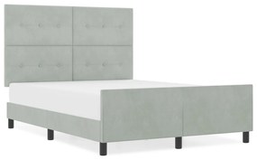 vidaXL Κρεβάτι Φωτεινό Γκρι 140x200 εκ. Βελούδο