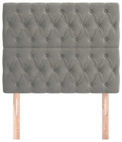 vidaXL Κεφαλάρια Κρεβατιού 2 τεμ. Αν. Γκρι 100x7x78/88 εκ. Βελούδινο