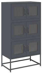 vidaXL Highboard Ανθρακί 68x39x123 cm Χάλυβας