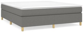 vidaXL Κρεβάτι Boxspring με Στρώμα Σκούρο Γκρι 180x200 εκ Υφασμάτιν