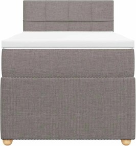vidaXL Κρεβάτι Boxspring με Στρώμα Taupe 90x200 εκ. Υφασμάτινο