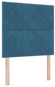 vidaXL Κρεβάτι με ελατήρια με κεφαλάρι Μπλε 90 x 200 cm Βελούδο