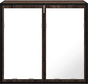 vidaXL ντουλάπι καθρέφτη μπάνιου καφέ δρυς 65x20x60 cm