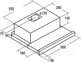 Συρόμενος απορροφητήρας Inox CATA TF 2003 Duralum μήκος 60cm