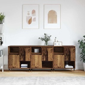 vidaXL Παραδοσιακά Πλευρικά Έπιπλα 3 pcs Παλαιό ξύλο 180 x 35 x 70 εκ
