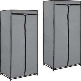 vidaXL Ντουλάπες 2 τεμ. Γκρι 75 x 50 x 160 εκ.
