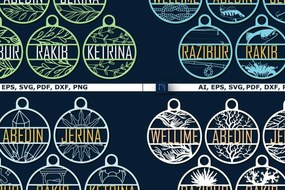 Σετ των 2 Intra απο ξύλο plywood 3mm-4mm πάχος - Πακέτο Sign Sign Name Circle Cut Laser Cut Δίασταση 30x20 cm INTRAFABR-68219681