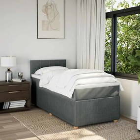 vidaXL Κρεβάτι Boxspring με Στρώμα Σκούρο Γκρι 80x200 εκ. Υφασμάτινο