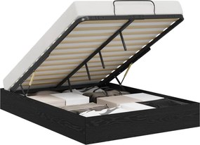 vidaXL Κρεβάτι Οθωμανικού Τύπου Μαύρη Δρυς 203 x 140 x 25 εκ