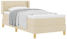 vidaXL Κρεβάτι με Ελατήρια με στρώμα Κρεμ 90 x 200 cm ύφασμα