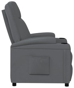 vidaXL Πολυθρόνα Ανακλινόμενη Γκρι από Συνθετικό Δέρμα