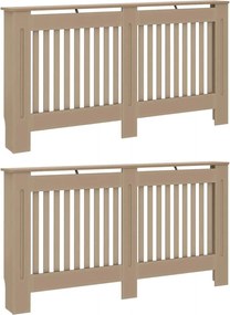 vidaXL Καπάκι Καλοριφέρ 2 pcs Καφέ 152 x 19 x 81,5 cm