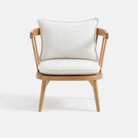 Πολυθρόνα από ξύλο δρυ και ύφασμα, Portman