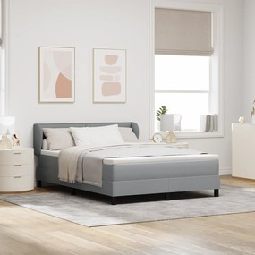 vidaXL Κρεβάτι με Στρώμα Light Grey 140x190 cm Υφασμάτινο