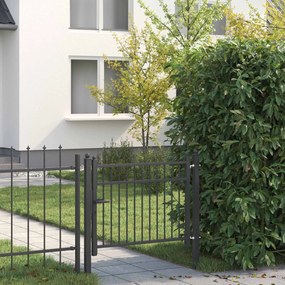 vidaXL Πύλη Φράχτη BAARLO 100 x 75 cm Μέταλλο Μαύρο Κλειδώσιμο