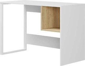 Γραφείο εργασίας Cubo Megapap χρώμα λευκό - sapphire oak 110x50x75εκ.