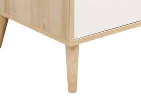 Βρεφικό Κρεβάτι Jort 70x140cm από μασίφ Οξιά White + Natural  ToiToiKids