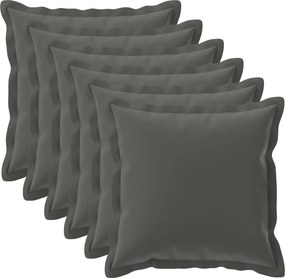 vidaXL Κάλυμμα Μαξιλαριού 6 τμχ. HOUTEN Ανθρακί 70 x 70 cm Πολυεστέρας