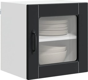 vidaXL Ραφιέρα τοίχου PORTO 2 pcs Μαύρο Επεξεργασμένο Ξύλο