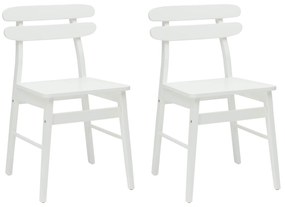 vidaXL Καρέκλα τραπεζαρίας 2 pcs Λευκό Στερεό Ξύλο Ραβέντι