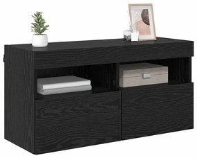 vidaXL Ντουλάπι Τηλεόρασης Τοίχου Επιτοίχιο Μαύρη Οξυά 80 x 30 x 40 εκ